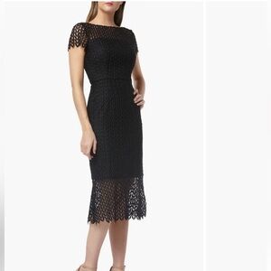 Kay Unger | Tatum Floral Lace Midi Cocktail Dress